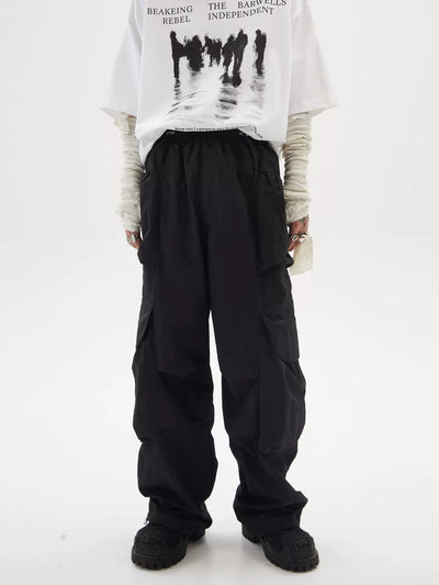 Drapey Gartered Track Pants Korean Street Fashion Pants By Ash Dark Shop Online at OH Vault