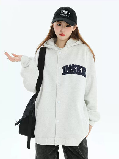 Patched Logo Neat Buttoned Jacket Korean Street Fashion Jacket By INS Korea Shop Online at OH Vault