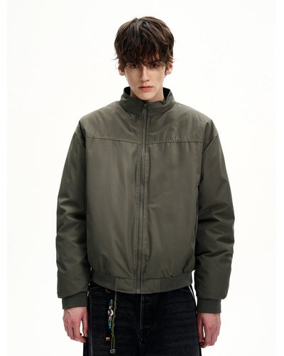 Stand Collar Ribbed Hem Padded Jacket Korean Street Fashion Jacket By MaxDstr Shop Online at OH Vault
