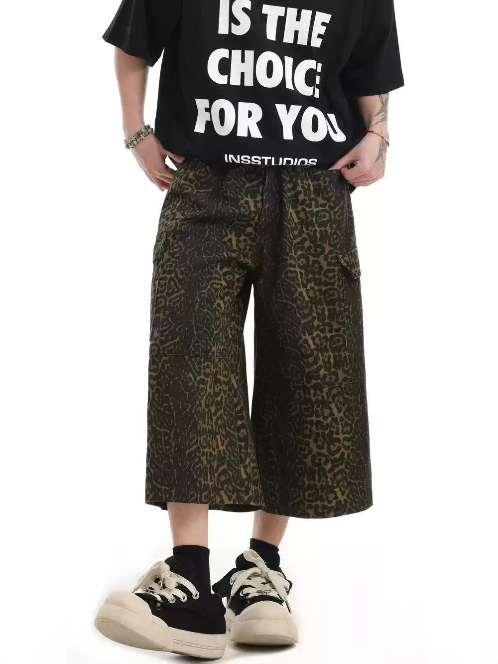 Animal Print Buttoned Shorts Korean Street Fashion Shorts By INS Korea Shop Online at OH Vault
