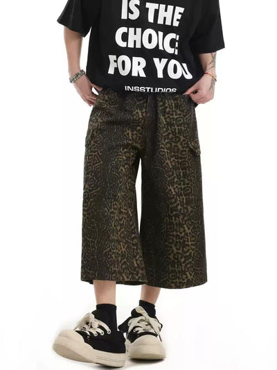 Animal Print Buttoned Shorts Korean Street Fashion Shorts By INS Korea Shop Online at OH Vault