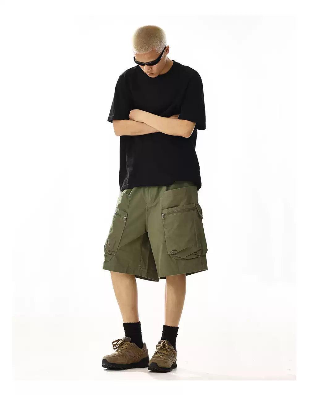 Utility Pocket Cargo Shorts Korean Street Fashion Shorts By MEBXX Shop Online at OH Vault