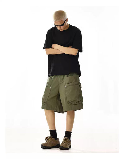 Utility Pocket Cargo Shorts Korean Street Fashion Shorts By MEBXX Shop Online at OH Vault