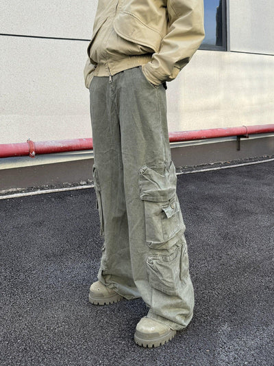 Wide Pockets Cargo Jeans Korean Street Fashion Jeans By Ash Dark Shop Online at OH Vault