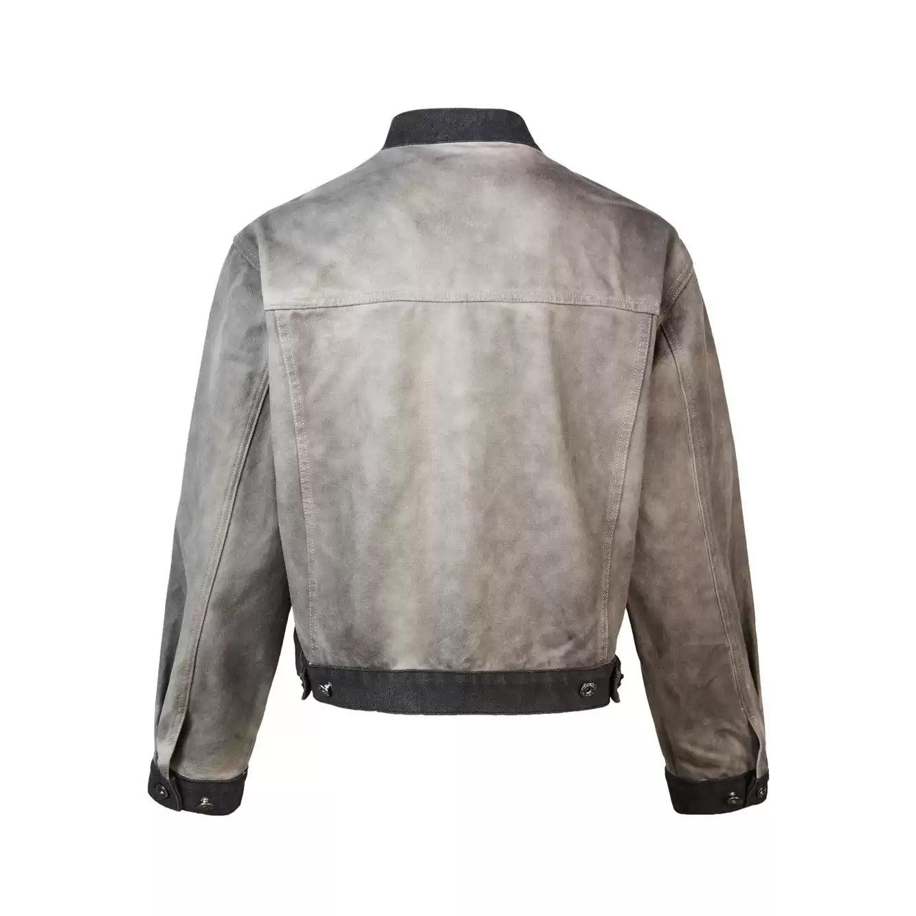 Contrast Spliced Faded Jacket Korean Street Fashion Jacket By Made Extreme Shop Online at OH Vault