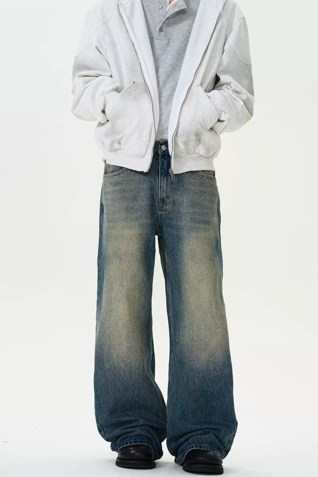 Washed and Faded Regular Jeans Korean Street Fashion Jeans By MaxDstr Shop Online at OH Vault