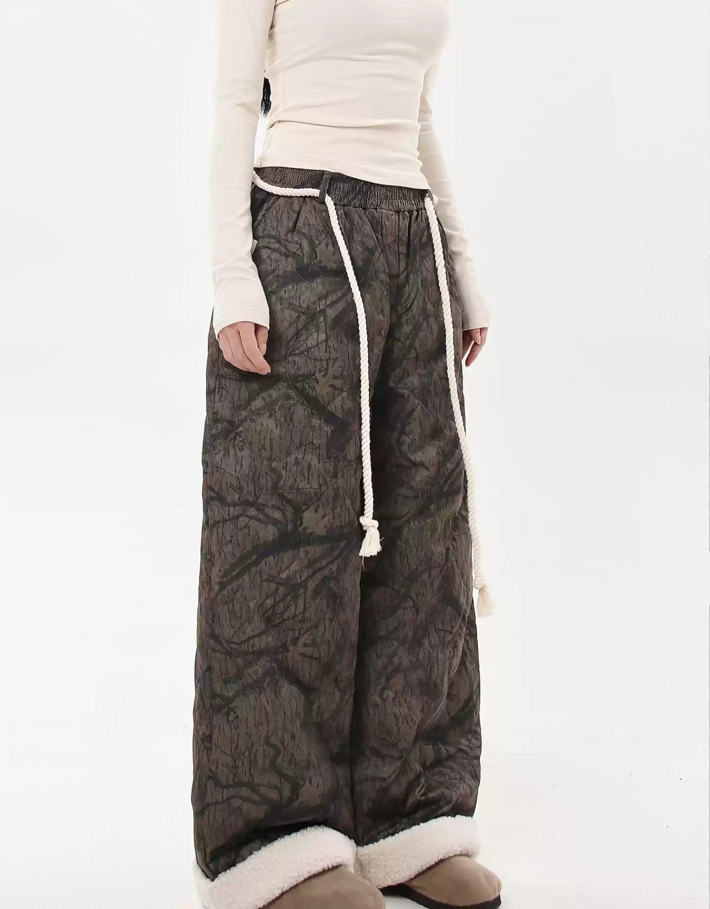 Fleece Spliced Camouflage Pants Korean Street Fashion Pants By Blacklists Shop Online at OH Vault