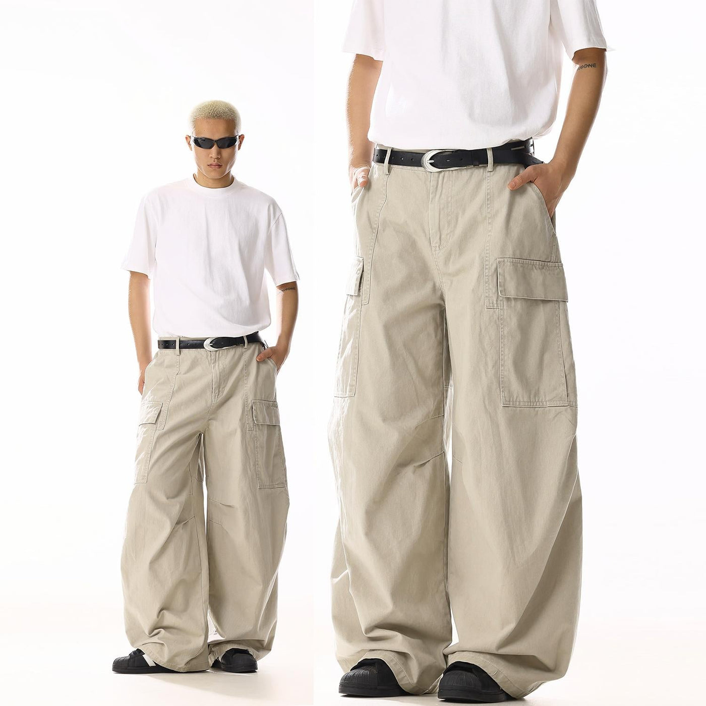 Faded Utility Pockets Cargo Pants Korean Street Fashion Pants By MEBXX Shop Online at OH Vault