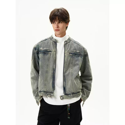 Metallic Zipped Harrington Jacket Korean Street Fashion Jacket By MaxDstr Shop Online at OH Vault