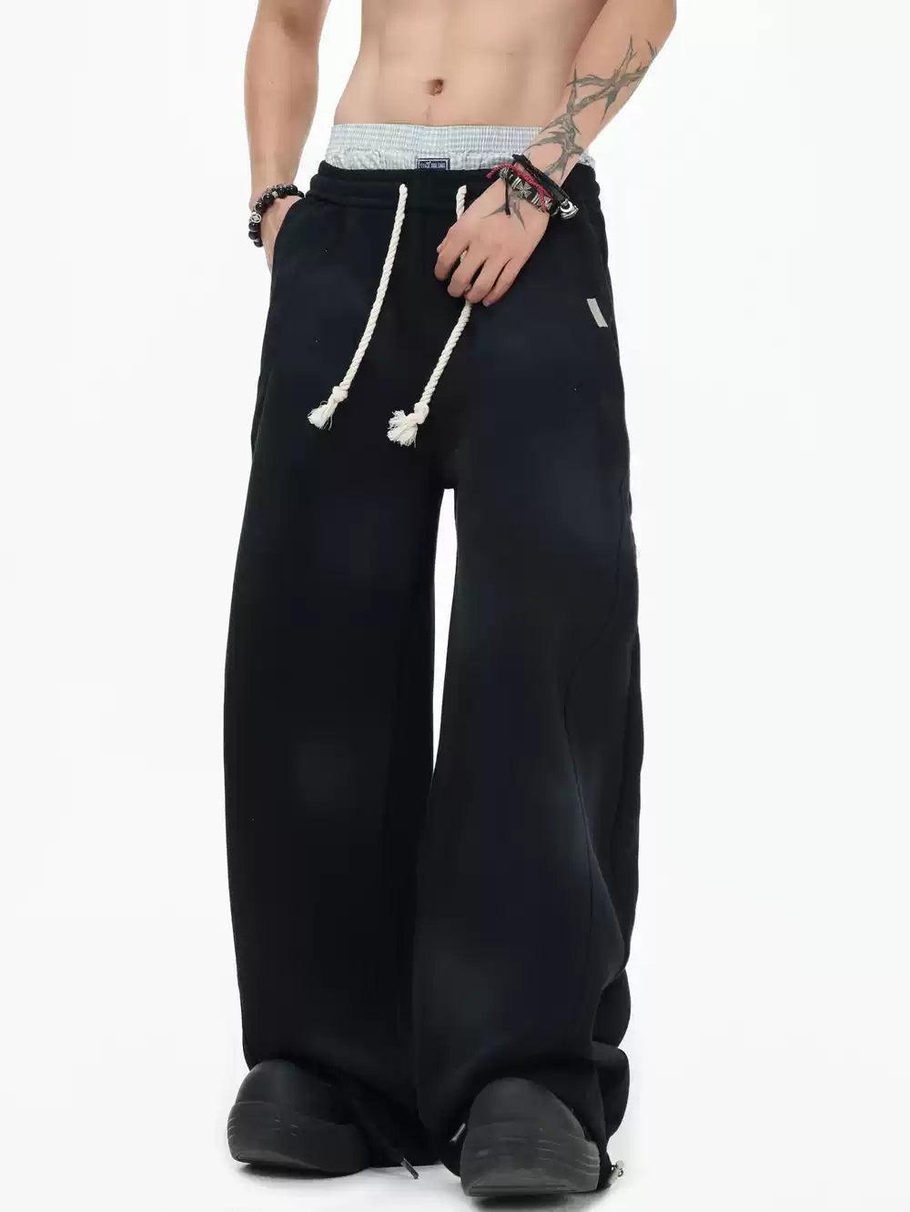 Structured White Drawstring Sweatpants Korean Street Fashion Pants By INS Korea Shop Online at OH Vault