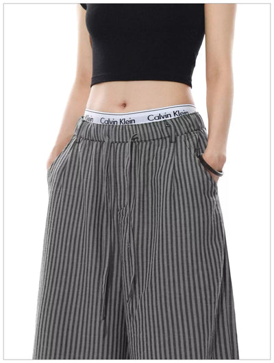 Drawstring Striped Loose Pants Korean Street Fashion Pants By Mr Nearly Shop Online at OH Vault