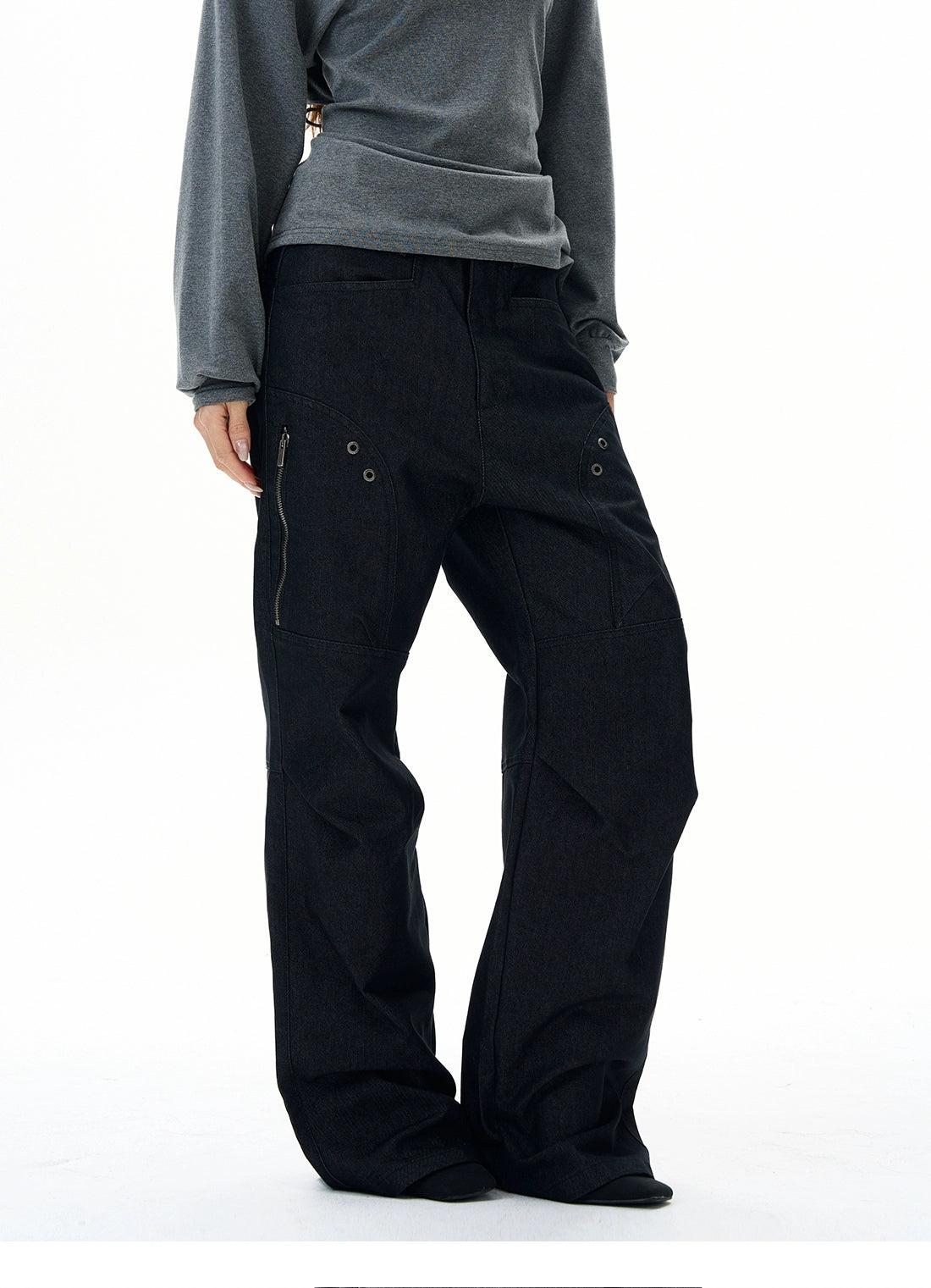 Structured Zipped Side Pocket Pants Korean Street Fashion Pants By 77Flight Shop Online at OH Vault