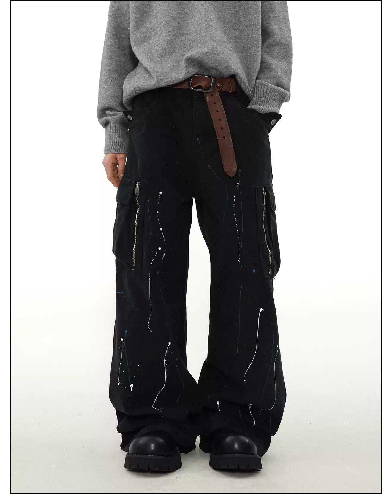 Paint Splatters Cargo Pants Korean Street Fashion Pants By Mr Nearly Shop Online at OH Vault