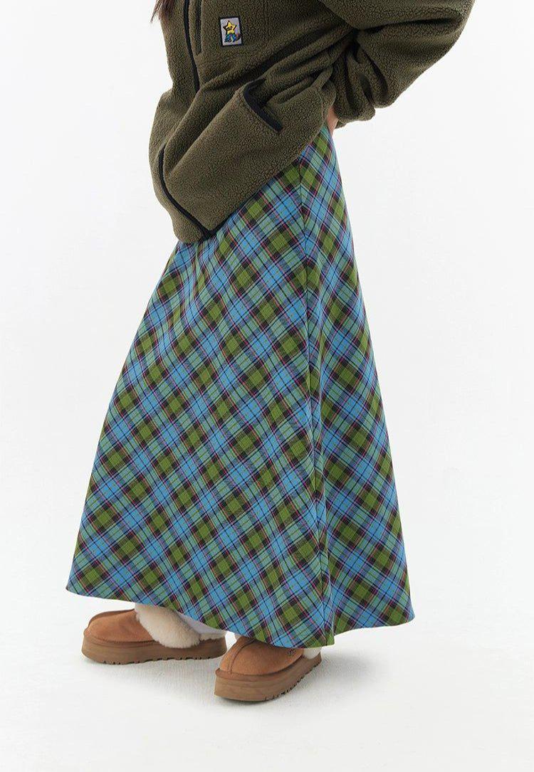 Plaid Pattern Long Skirt