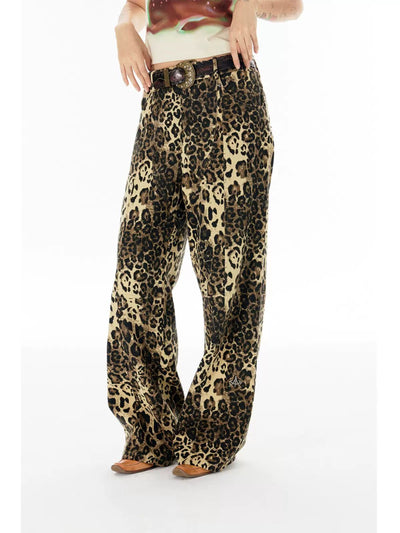 Spliced Cheetah Print Pants Korean Street Fashion Pants By Apriority Shop Online at OH Vault