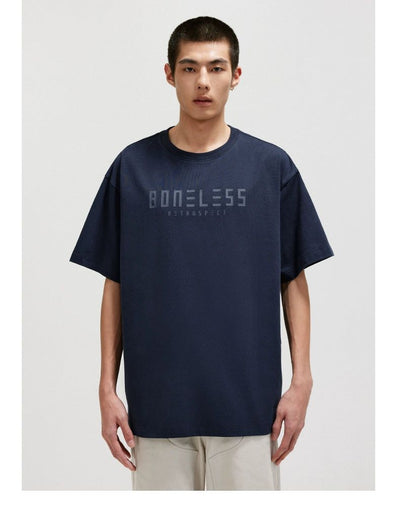 Logo Mark Print T-Shirt Korean Street Fashion T-Shirt By Boneless Shop Online at OH Vault