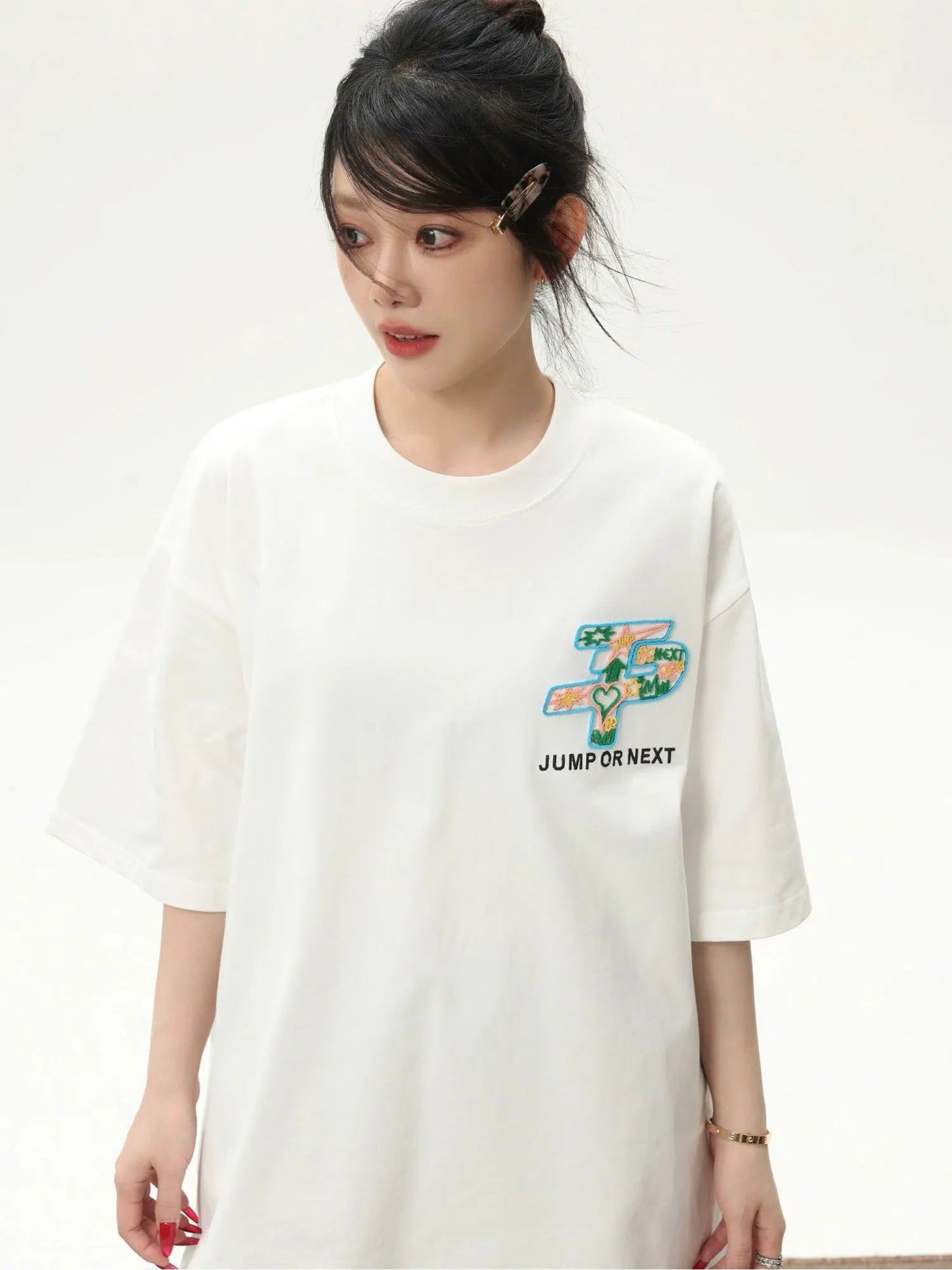 Logo Knit Detail T-Shirt Korean Street Fashion T-Shirt By Jump Next Shop Online at OH Vault