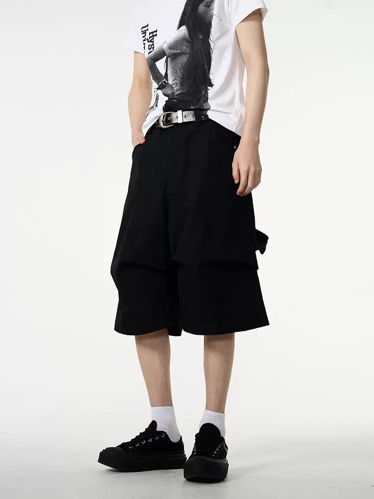 Solid Color Knee Shorts Korean Street Fashion Shorts By 77Flight Shop Online at OH Vault