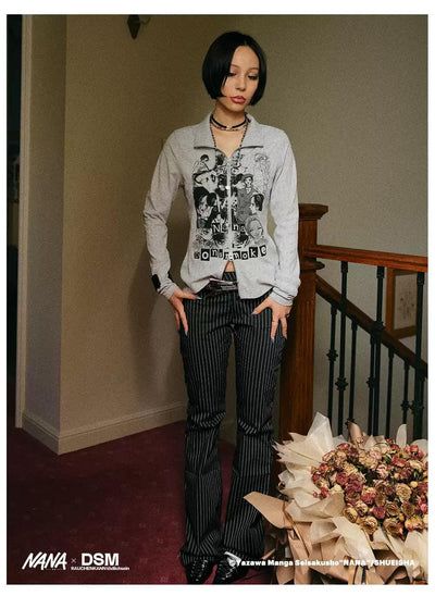 Anime Graphic Textured Zipped Jacket Korean Street Fashion Jacket By Donsmoke Shop Online at OH Vault