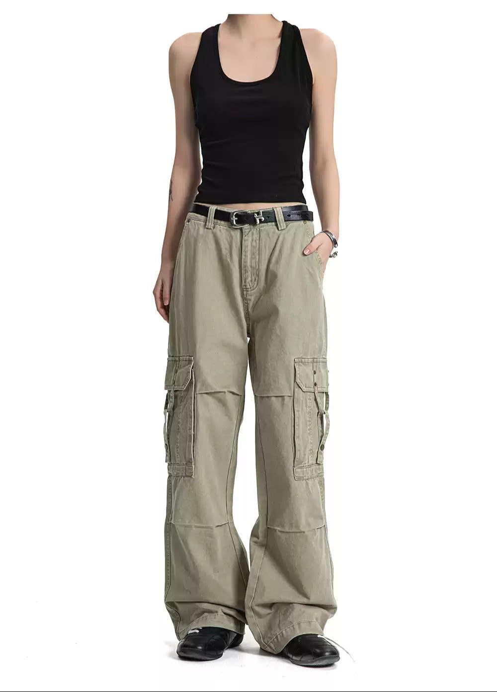 Strapped Pockets Cargo Jeans Korean Street Fashion Jeans By Made Extreme Shop Online at OH Vault