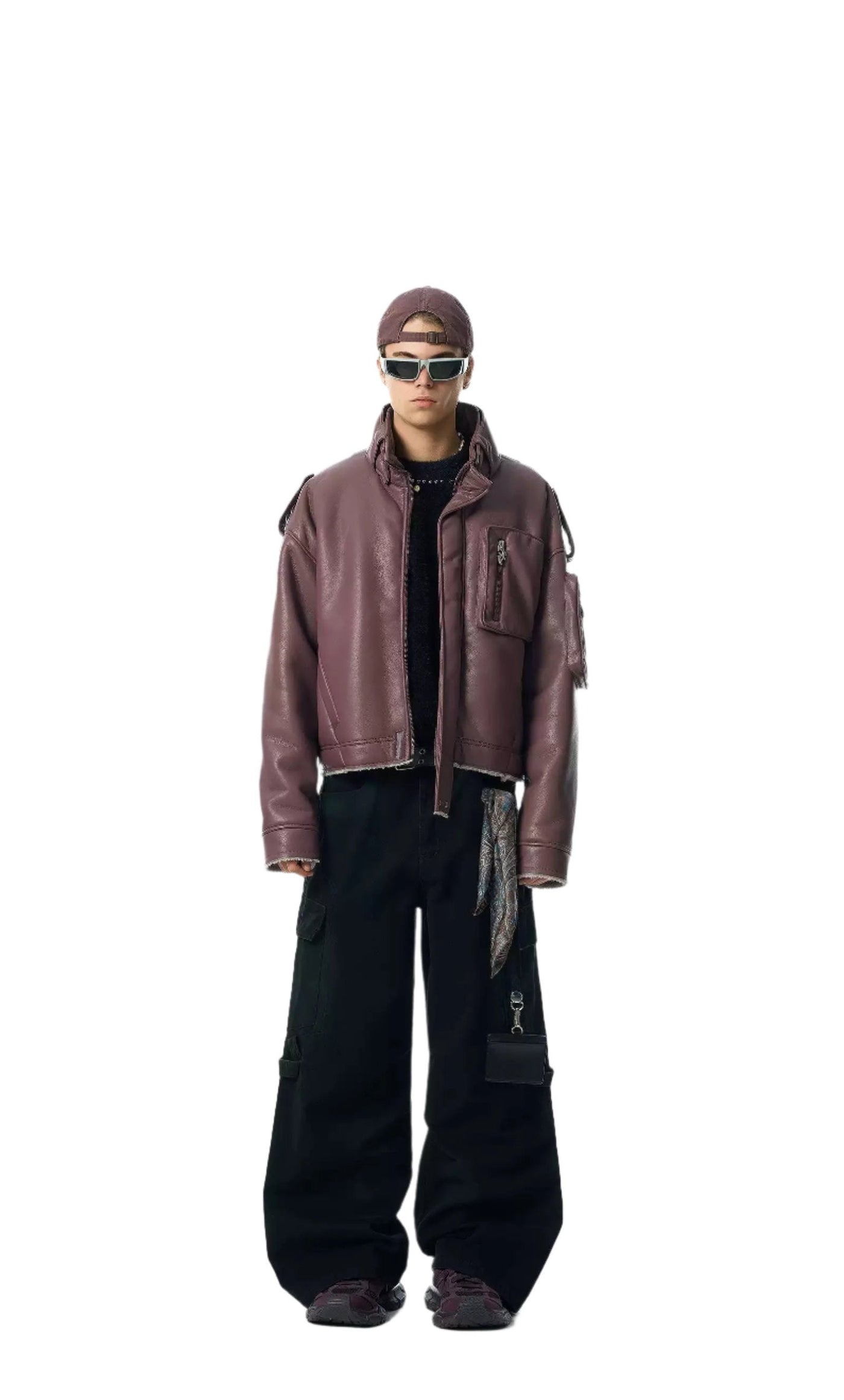 Raw Edge Puffer PU Leather Jacket Korean Street Fashion Jacket By JHYQ Shop Online at OH Vault