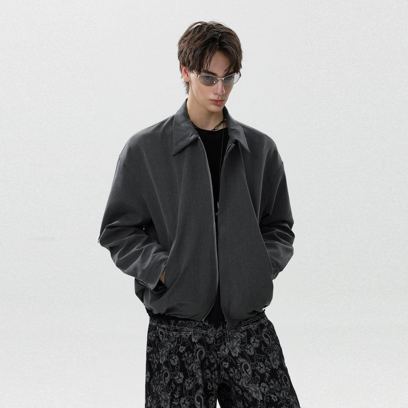 Clean Fit Zipped Jacket Korean Street Fashion Jacket By Mr Nearly Shop Online at OH Vault