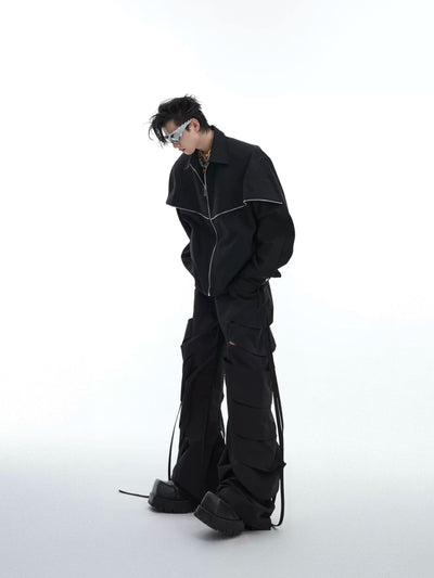 Intersecting Zip Lines Jacket Korean Street Fashion Pants By Argue Culture Shop Online at OH Vault