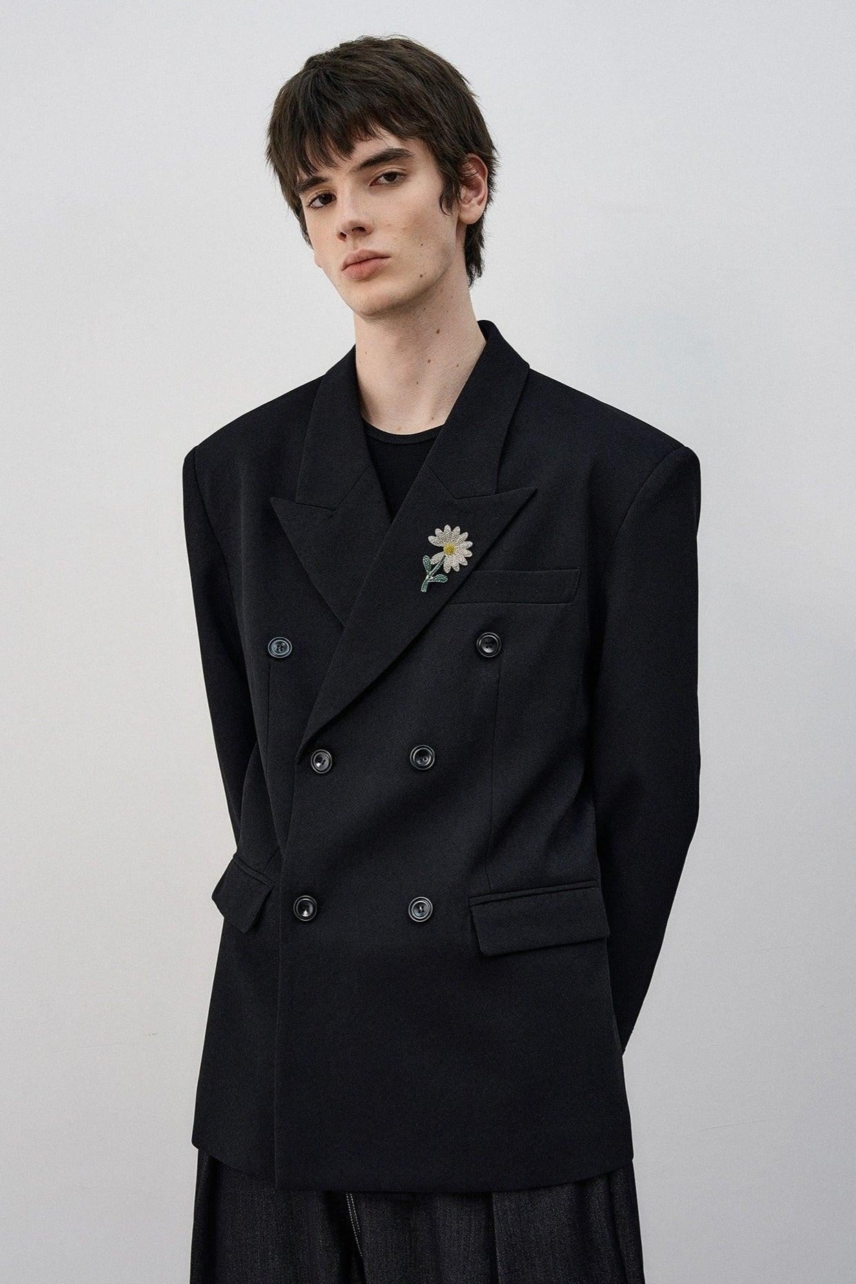 Double Breasted Peak Lapel Blazer Korean Street Fashion Blazer By MaxDstr Shop Online at OH Vault