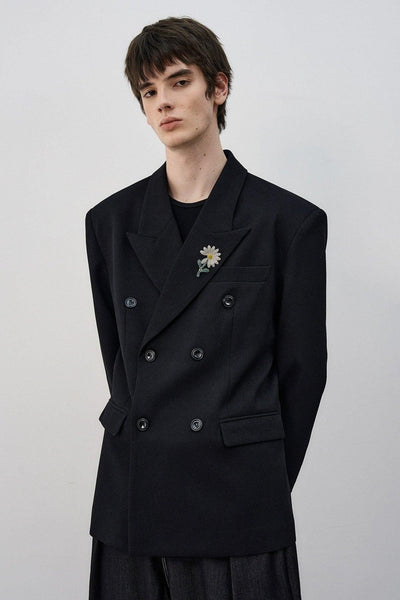 Double Breasted Peak Lapel Blazer Korean Street Fashion Blazer By MaxDstr Shop Online at OH Vault