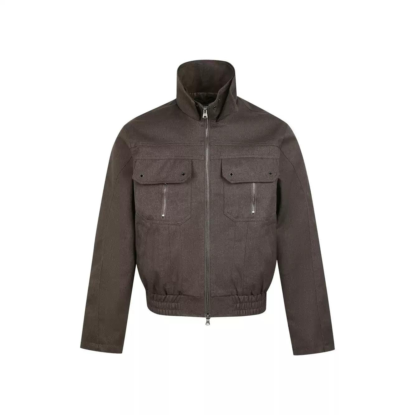 Structured Funnel Neck Zipped Jacket Korean Street Fashion Jacket By Made Extreme Shop Online at OH Vault