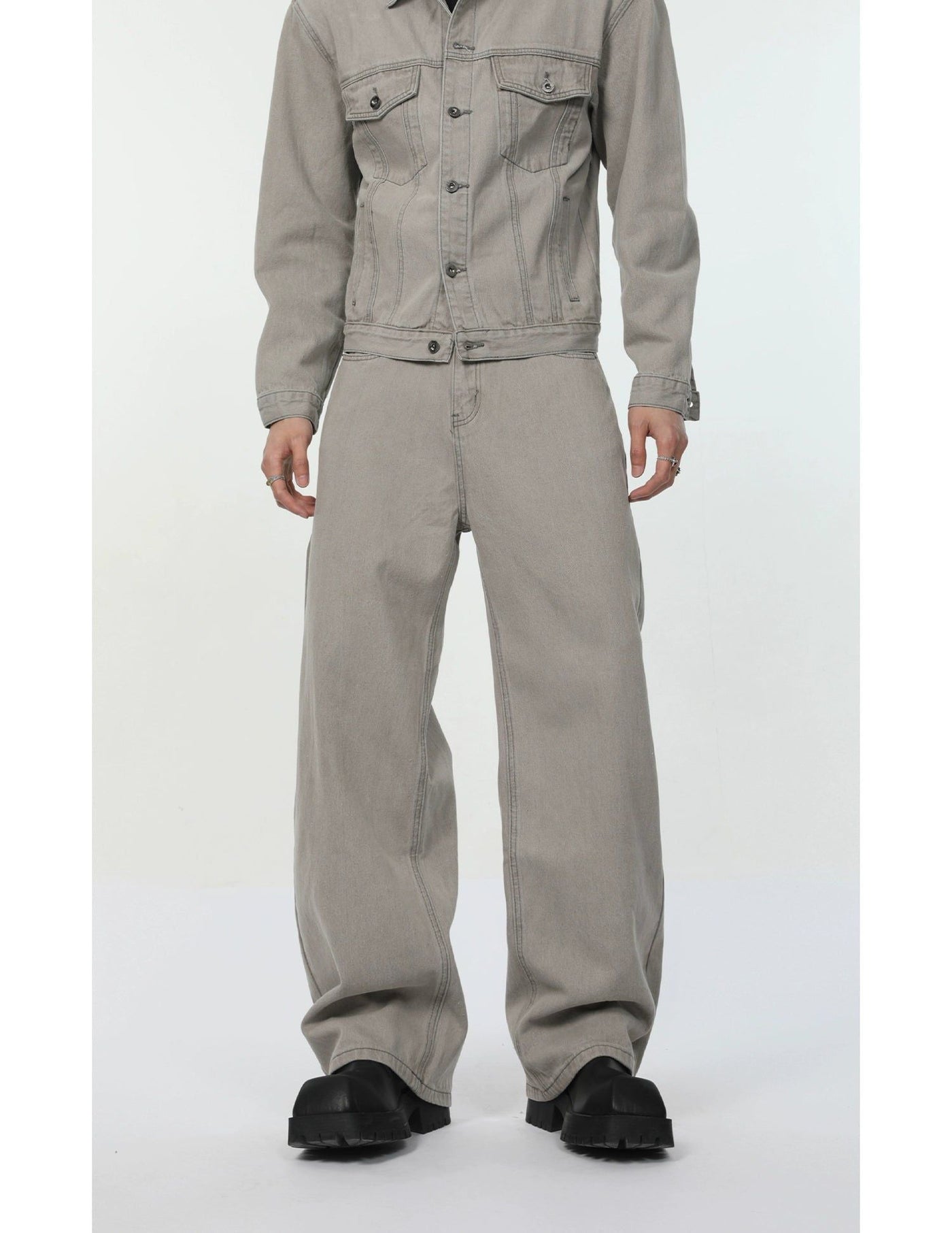 Regular Fit Versatile Denim Jacket & Jeans Set Korean Street Fashion Clothing Set By Turn Tide Shop Online at OH Vault
