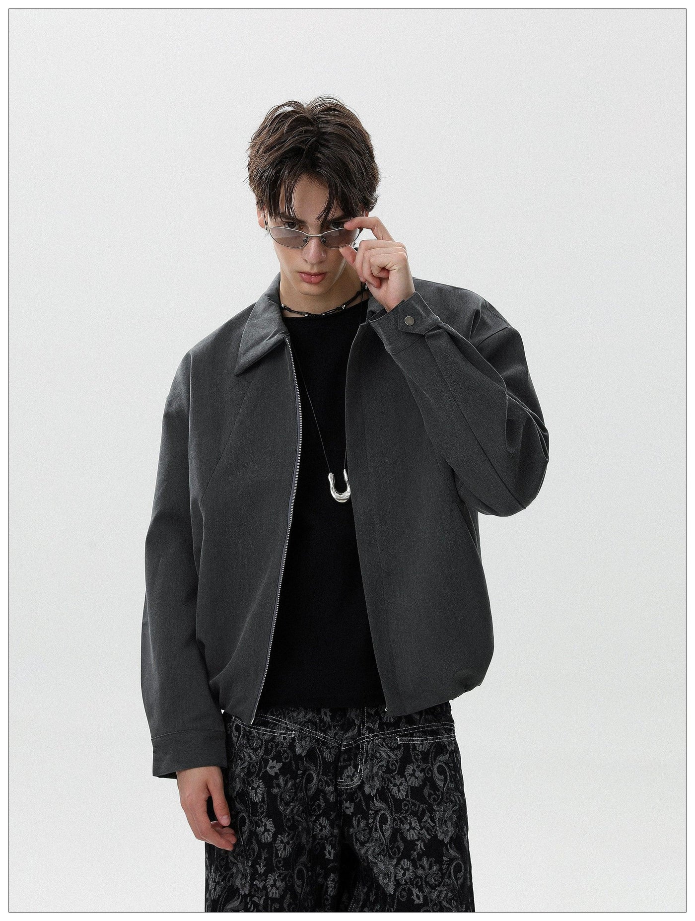 Clean Fit Zipped Jacket Korean Street Fashion Jacket By Mr Nearly Shop Online at OH Vault