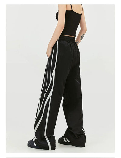 Casual Drawstring Striped Track Pants Korean Street Fashion Pants By Made Extreme Shop Online at OH Vault