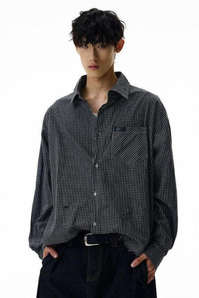Classic Checked L/S Shirt Korean Street Fashion Shirt By A PUEE Shop Online at OH Vault