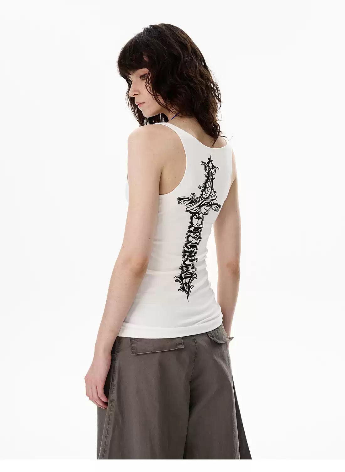 Graphic Print Tank Top Korean Street Fashion Tank Top By 77Flight Shop Online at OH Vault