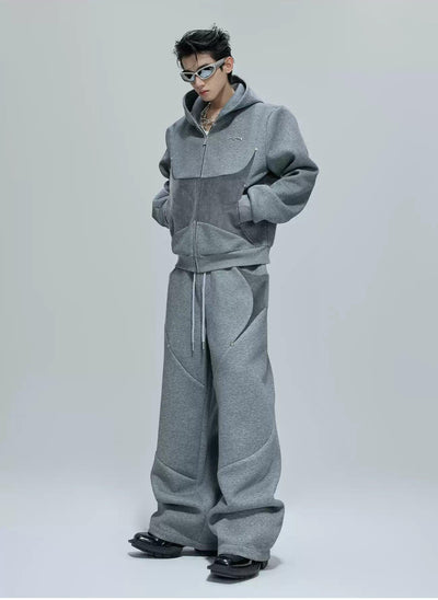 Athleisure Contrast Spliced Zip-Up Hoodie & Sweatpants Set Korean Street Fashion Clothing Set By Argue Culture Shop Online at OH Vault