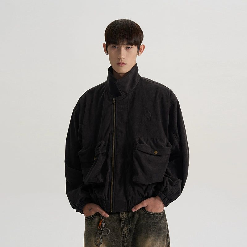 Balloon Pocket Corduroy Jacket Korean Street Fashion Jacket By A PUEE Shop Online at OH Vault