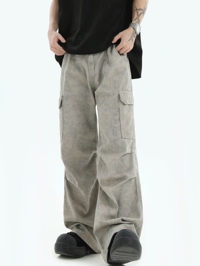 Washed Clean Cargo Jeans Korean Street Fashion Jeans By INS Korea Shop Online at OH Vault