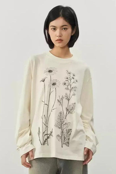 Flower Drawing L/S T-Shirt