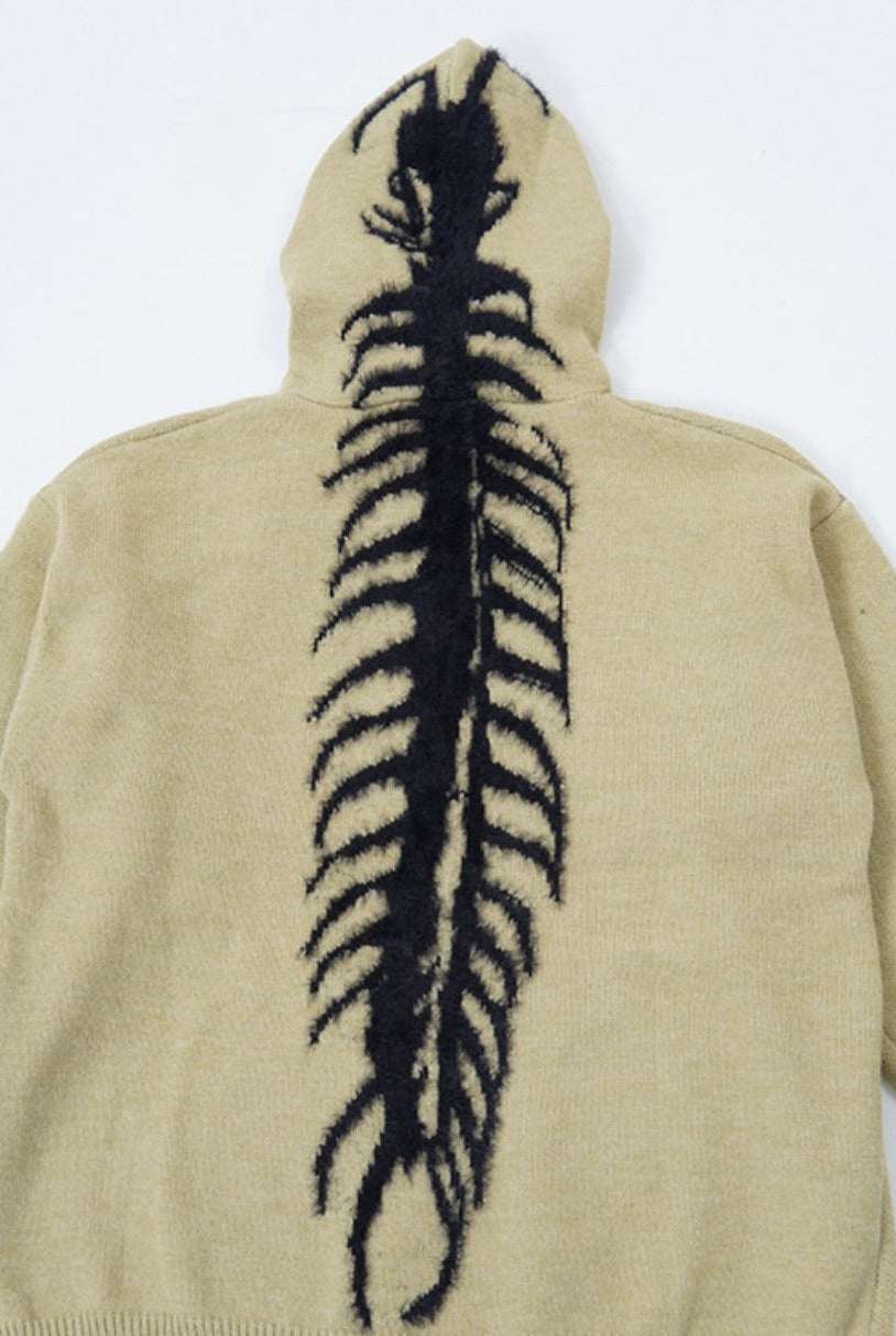 Centipede Knit Hoodie Korean Street Fashion Hoodie By 77Flight Shop Online at OH Vault