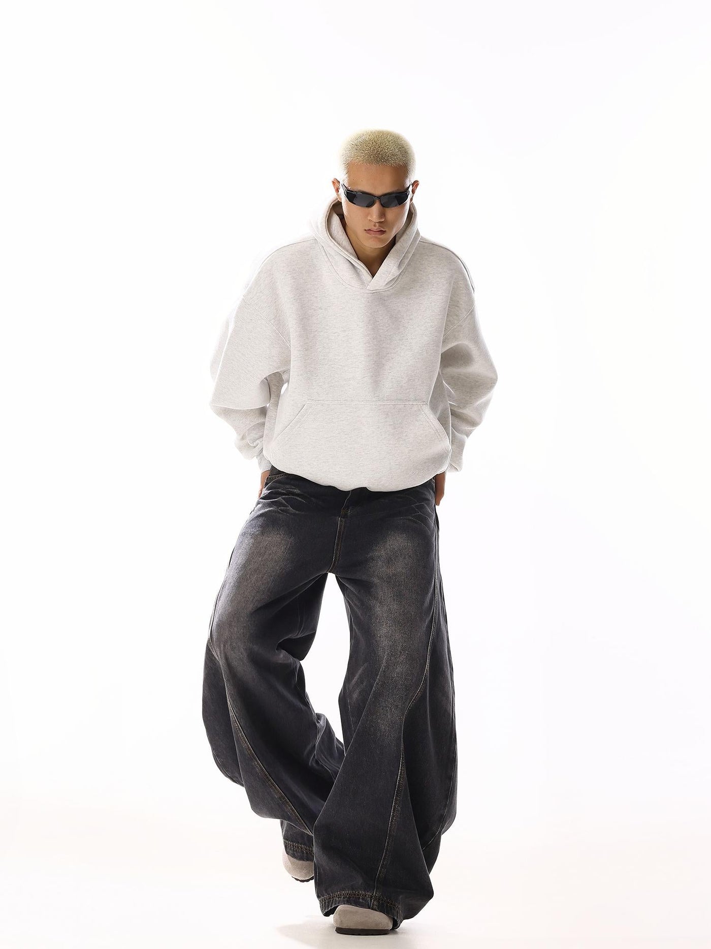 Acid Washed Baggy Fit Jeans Korean Street Fashion Jeans By MEBXX Shop Online at OH Vault