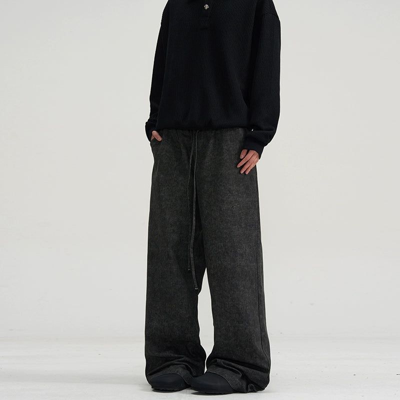 Long Pull String Washed Pants Korean Street Fashion Pants By A PUEE Shop Online at OH Vault