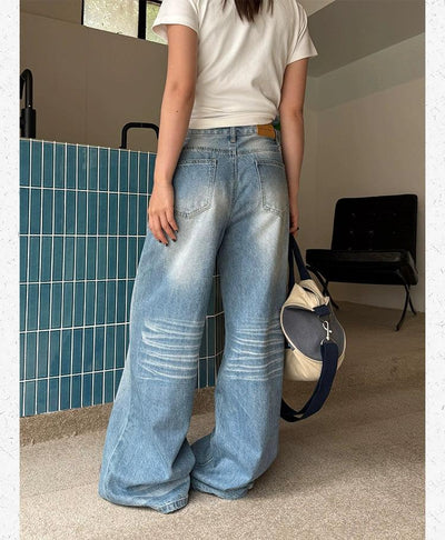 Whiskers Highlight Lines Jeans Korean Street Fashion Jeans By Made Extreme Shop Online at OH Vault