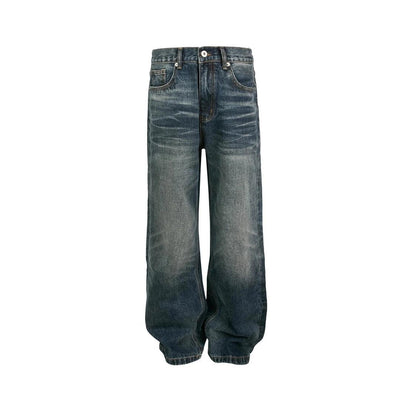 Whiskered Faded Straight Jeans Korean Street Fashion Jeans By Made Extreme Shop Online at OH Vault