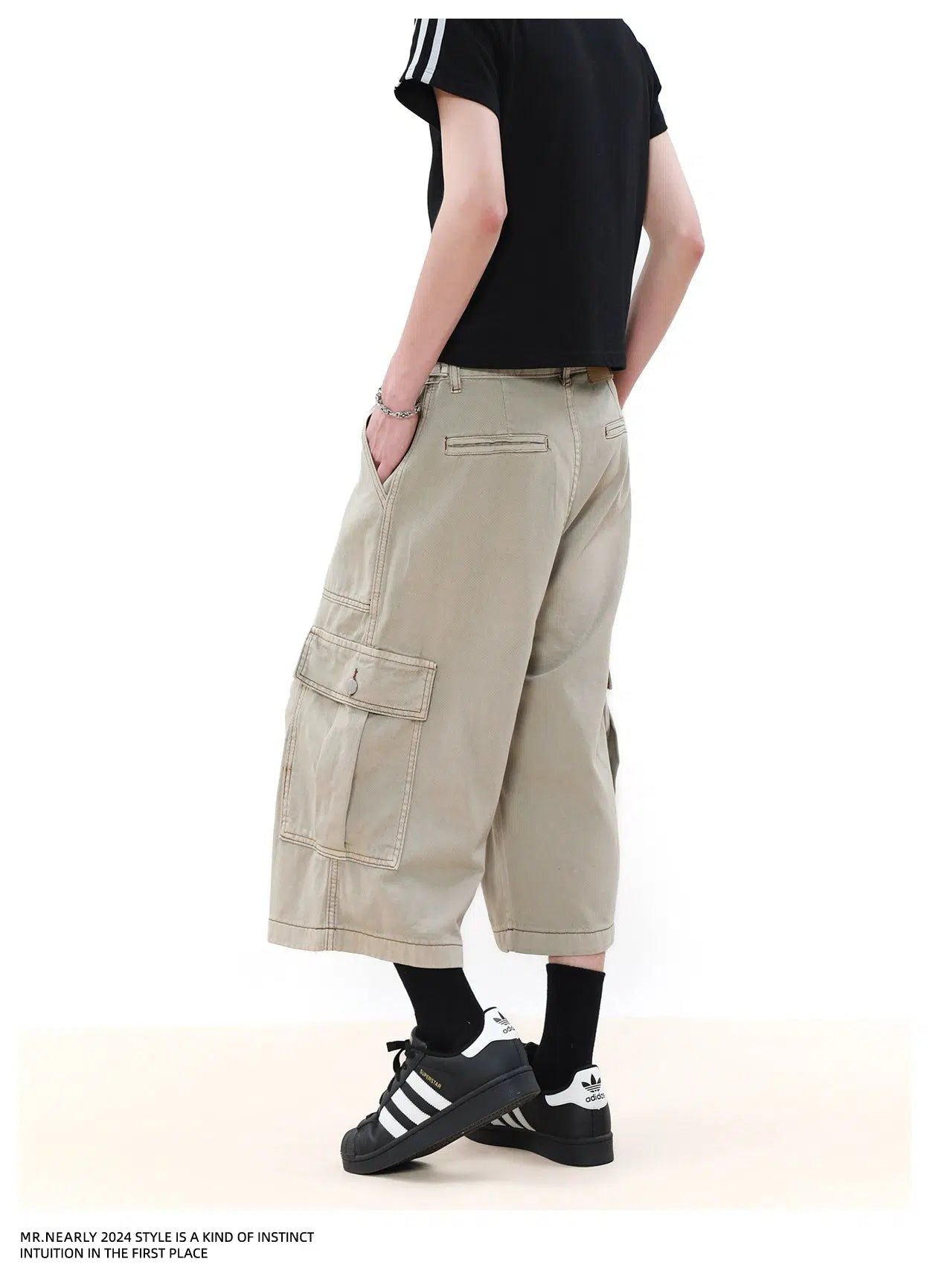 Clean Fit Pleats Cargo Shorts Korean Street Fashion Shorts By Mr Nearly Shop Online at OH Vault