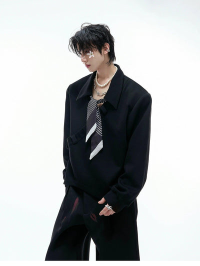 Striped Scarf & Ribbon Polo Korean Street Fashion Polo By Argue Culture Shop Online at OH Vault