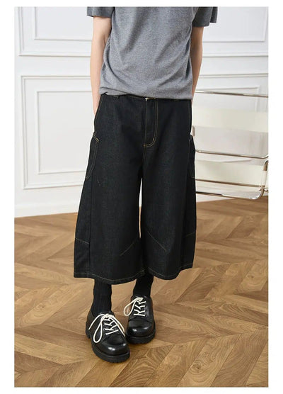 Stitched Contrast Pocket Denim Shorts Korean Street Fashion Shorts By Moditec Shop Online at OH Vault