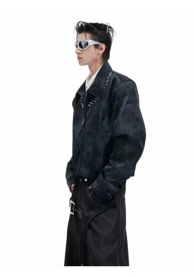 Tie-Dye Pearl Embellished Jacket Korean Street Fashion Jacket By Argue Culture Shop Online at OH Vault