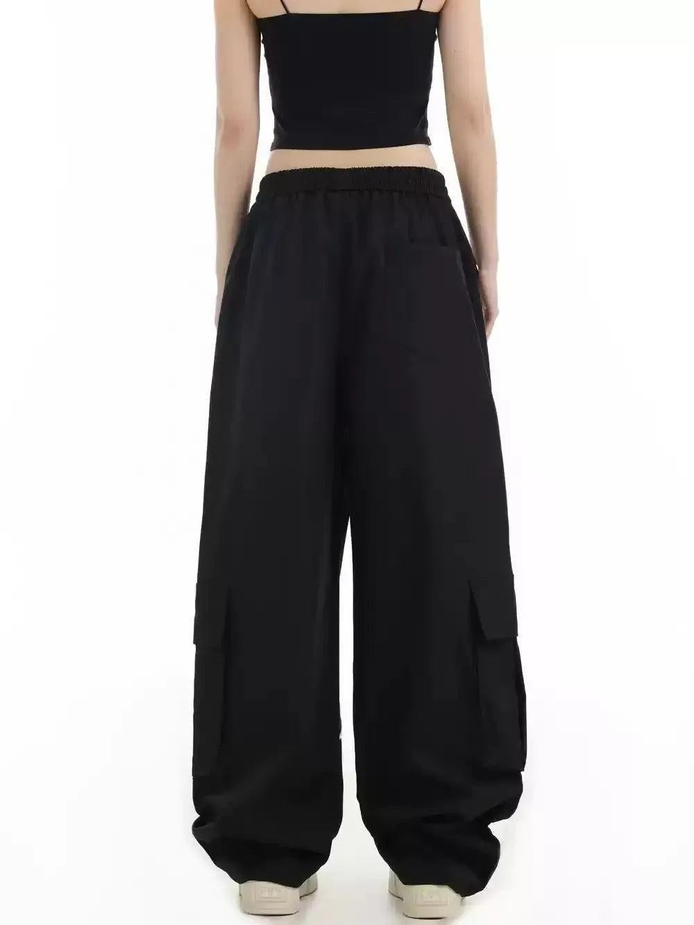 Drawcord Piping Line Cargo Pants Korean Street Fashion Pants By INS Korea Shop Online at OH Vault
