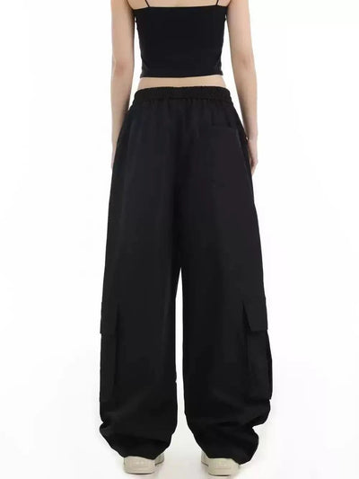 Drawcord Piping Line Cargo Pants Korean Street Fashion Pants By INS Korea Shop Online at OH Vault